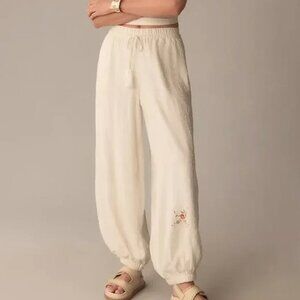ANTHROPOLOGIE HTF Patchwork Embroidery Joggers NWT Large TALL LT Stunning!